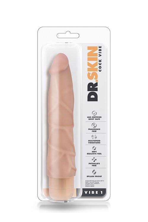 Vibrator realist Dr Skin Cock Vibe 1 Blush din PVC