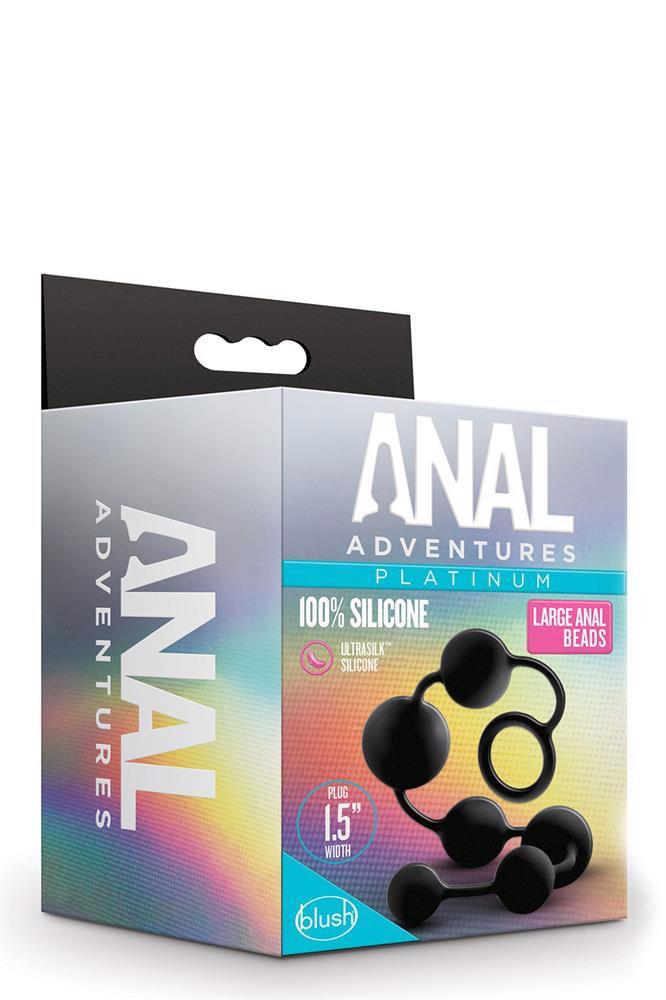Mărgele anale din silicon roz pal, mari, 41 cm