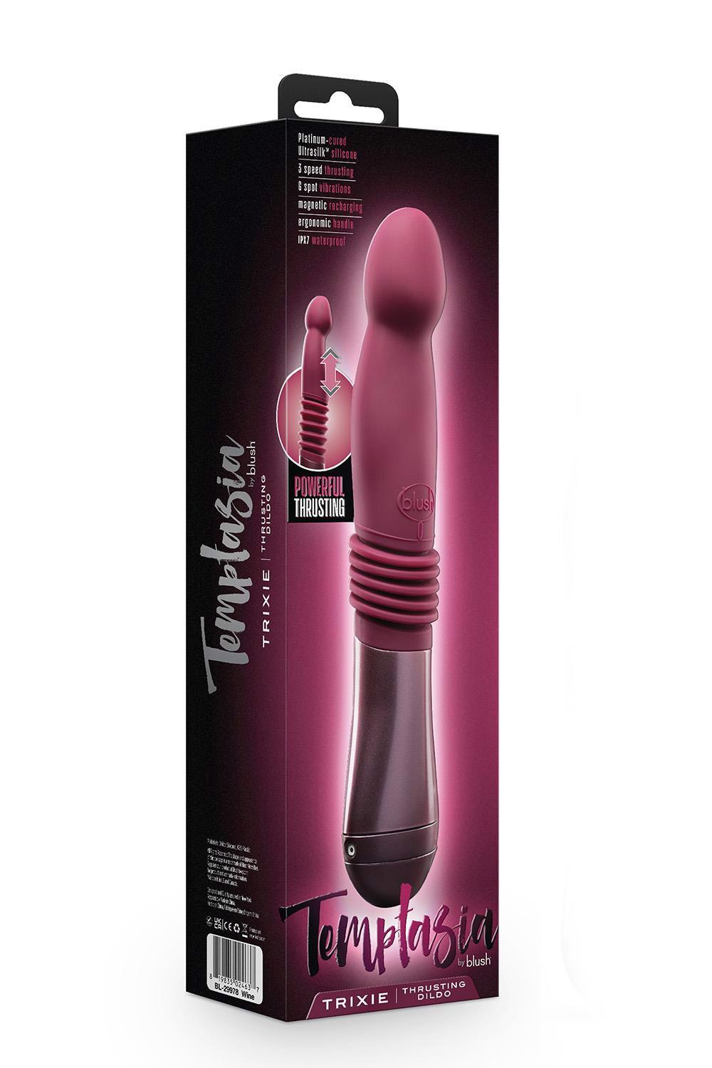Dildo Temptasia Trixie Wine Silicone Thrust 25 cm