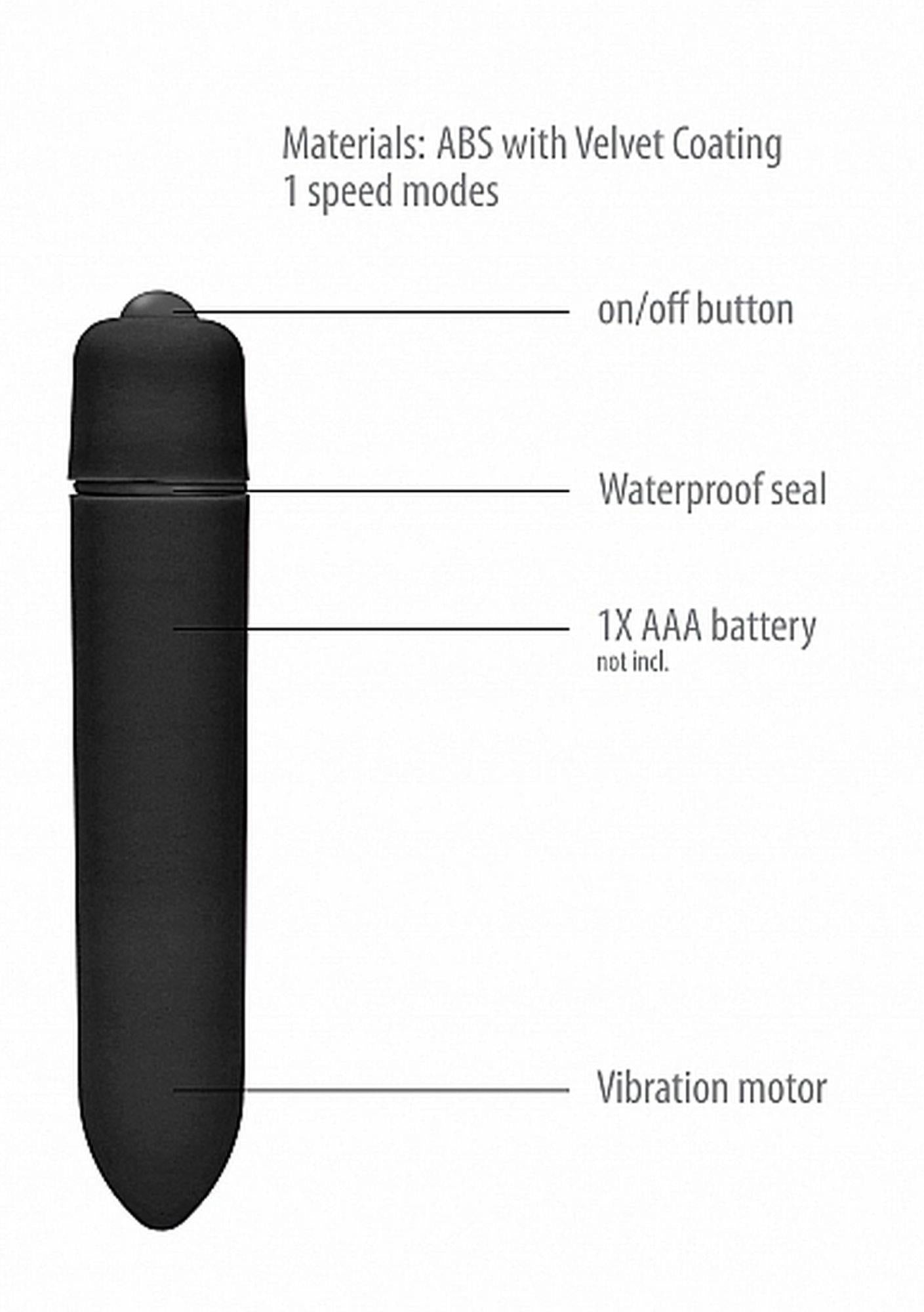 Vibrator Bullet cu o singură viteză Be Good Tonight, negru, 9 cm