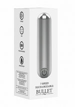 Mini vibrator Bullet cu 10 viteze, USB, argintiu, Be Good Tonight
