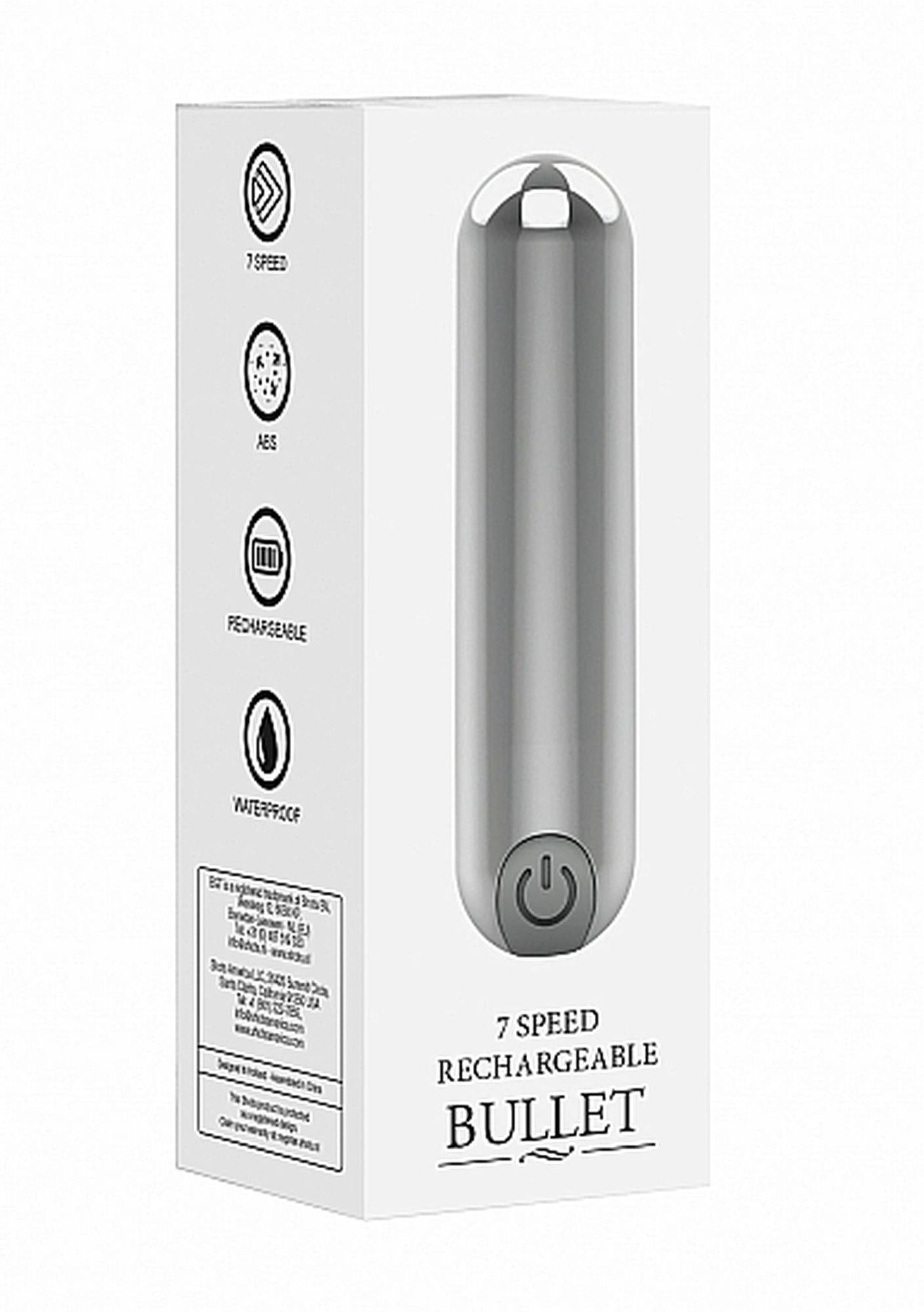 Mini vibrator Bullet cu 10 viteze, USB, argintiu, Be Good Tonight