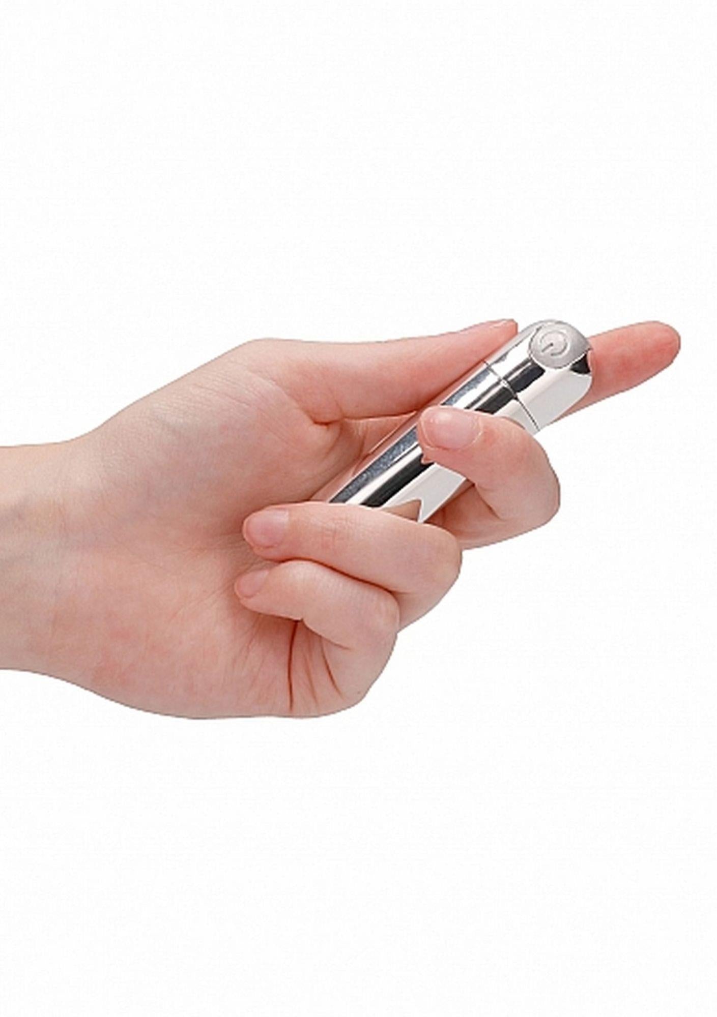 Mini vibrator Bullet cu 10 viteze, USB, argintiu, Be Good Tonight