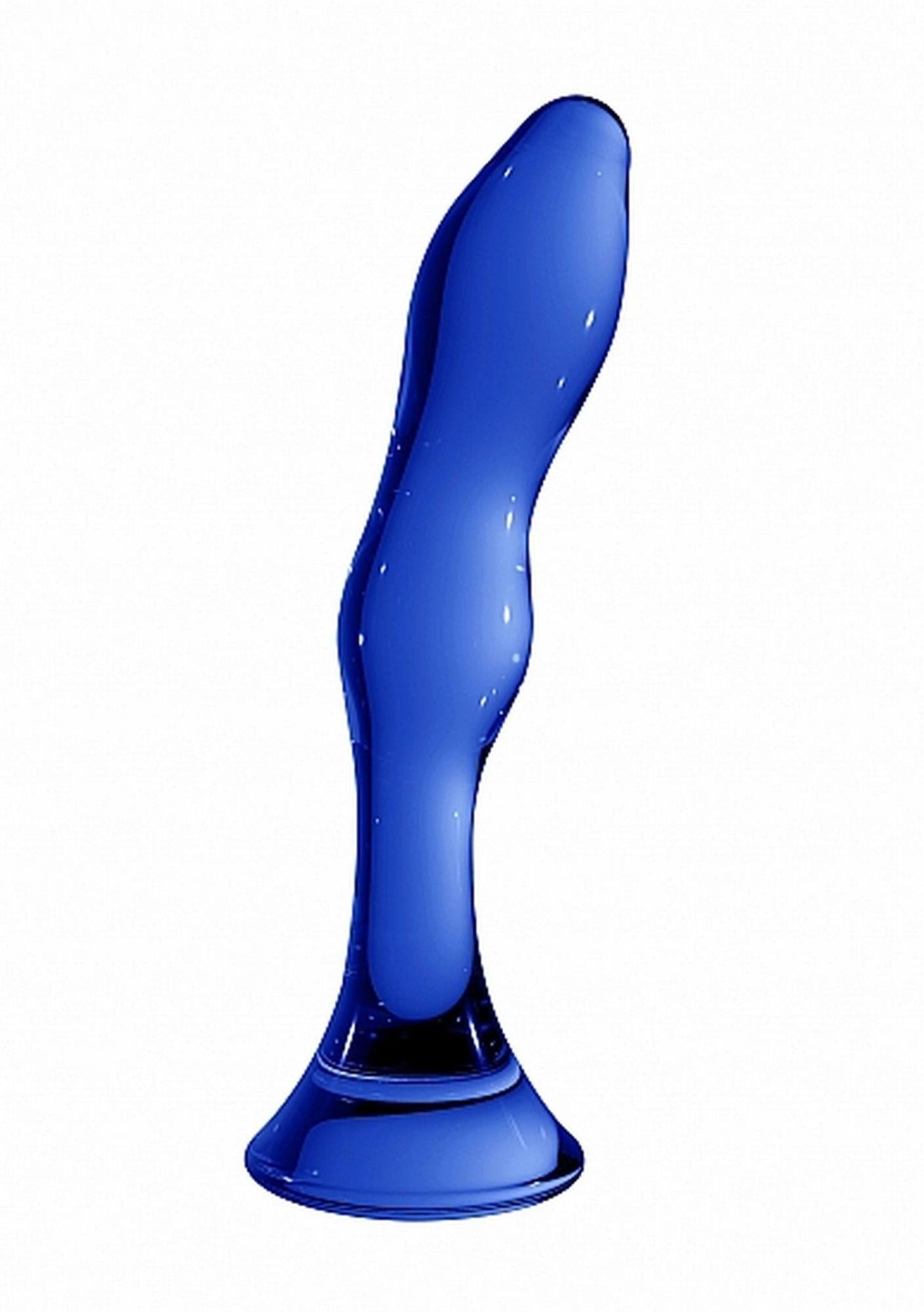Dildo Gallant Chrystalino din sticlă albastră 18 cm