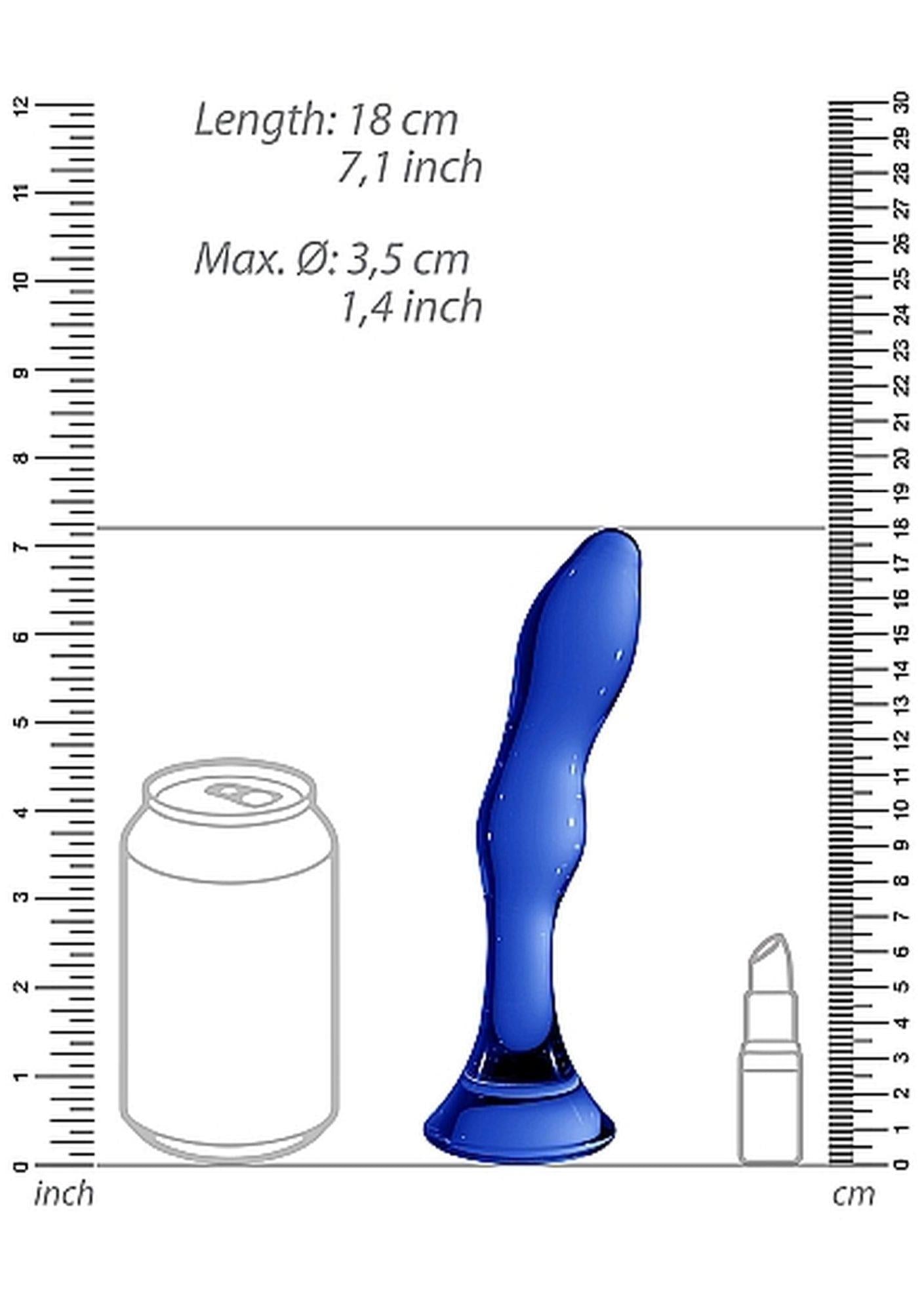 Dildo Gallant Chrystalino din sticlă albastră 18 cm