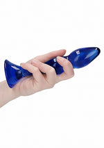 Dildo Gallant Chrystalino din sticlă albastră 18 cm