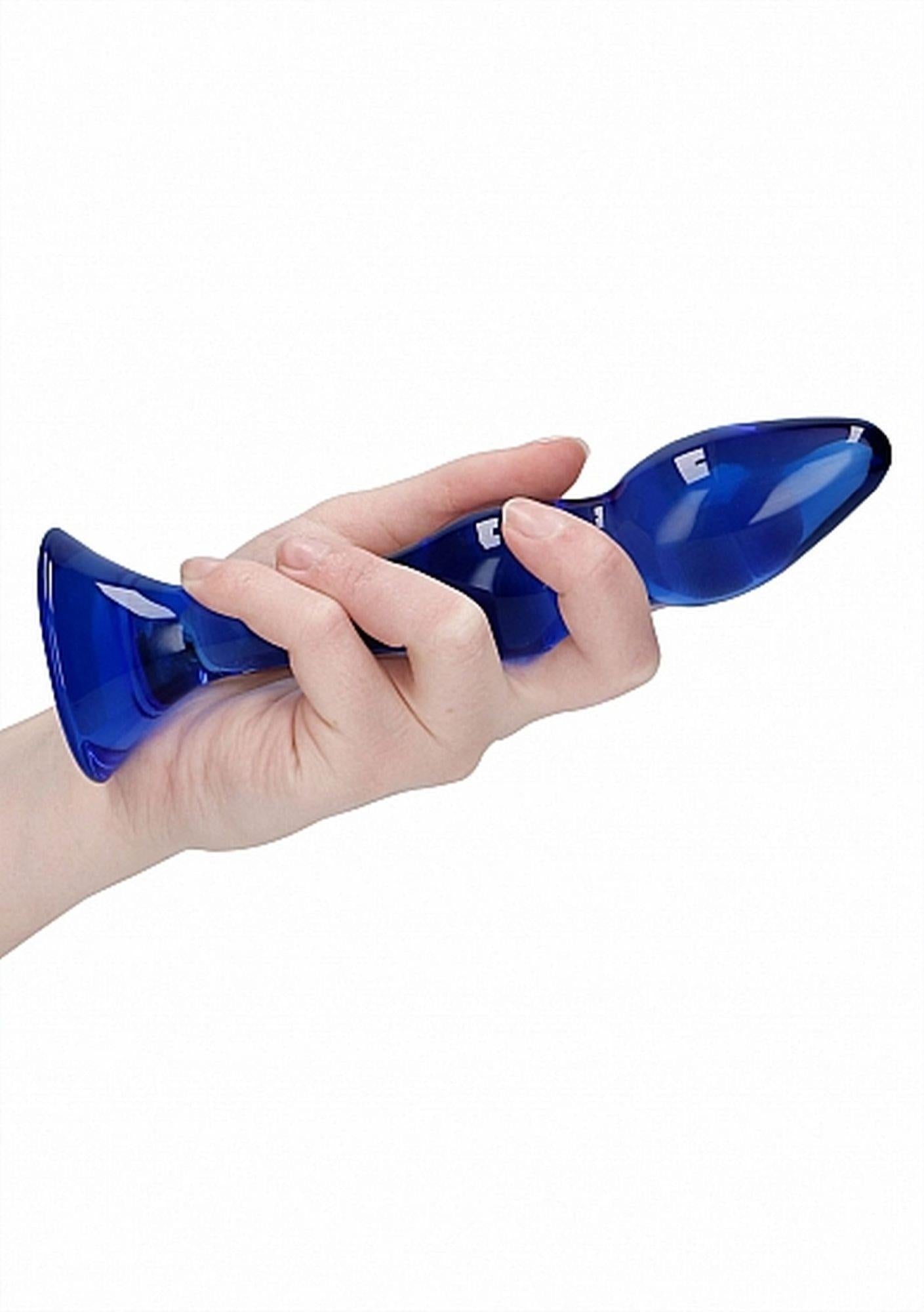 Dildo Gallant Chrystalino din sticlă albastră 18 cm