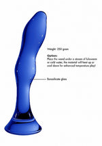 Dildo Gallant Chrystalino din sticlă albastră 18 cm