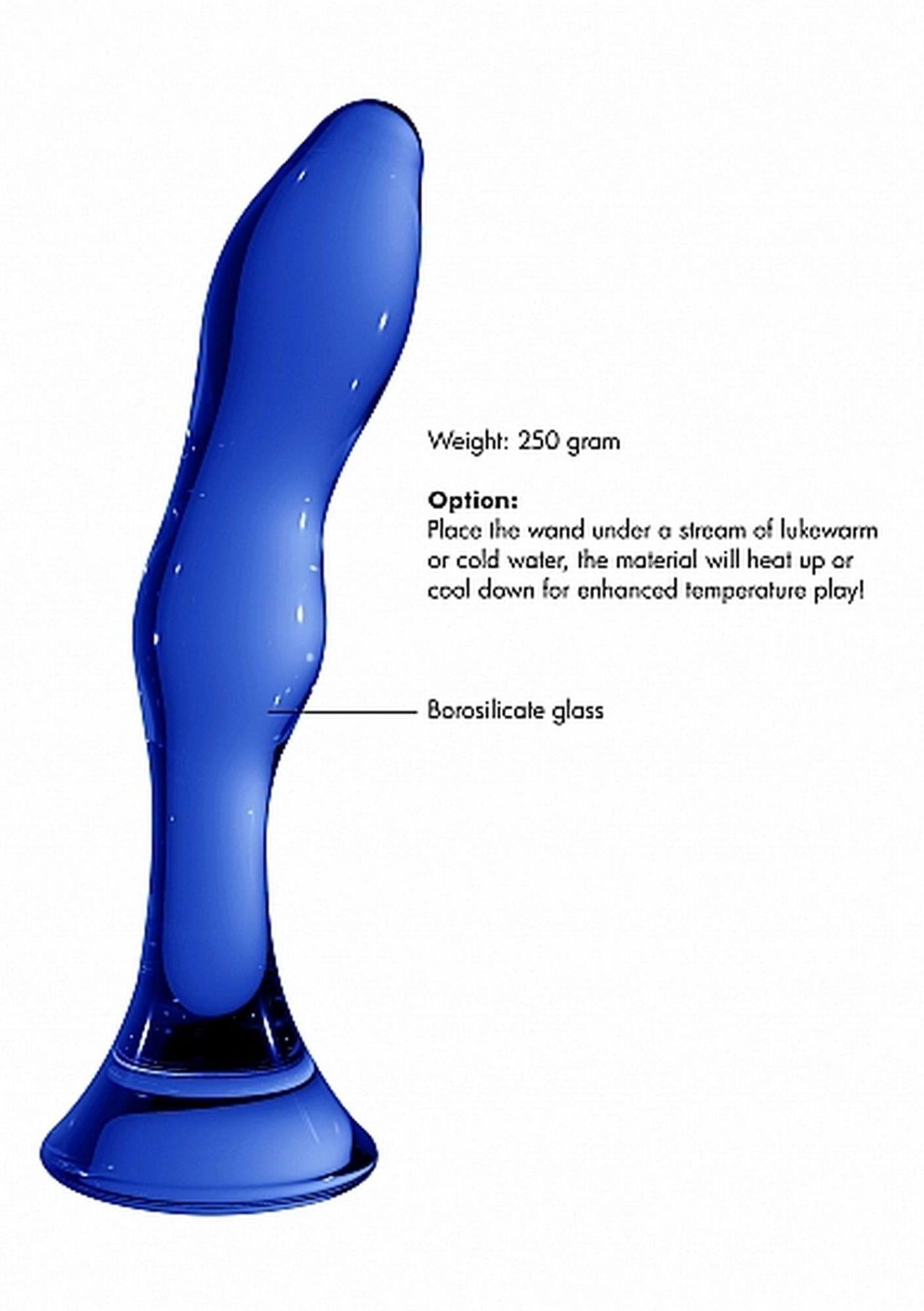 Dildo Gallant Chrystalino din sticlă albastră 18 cm