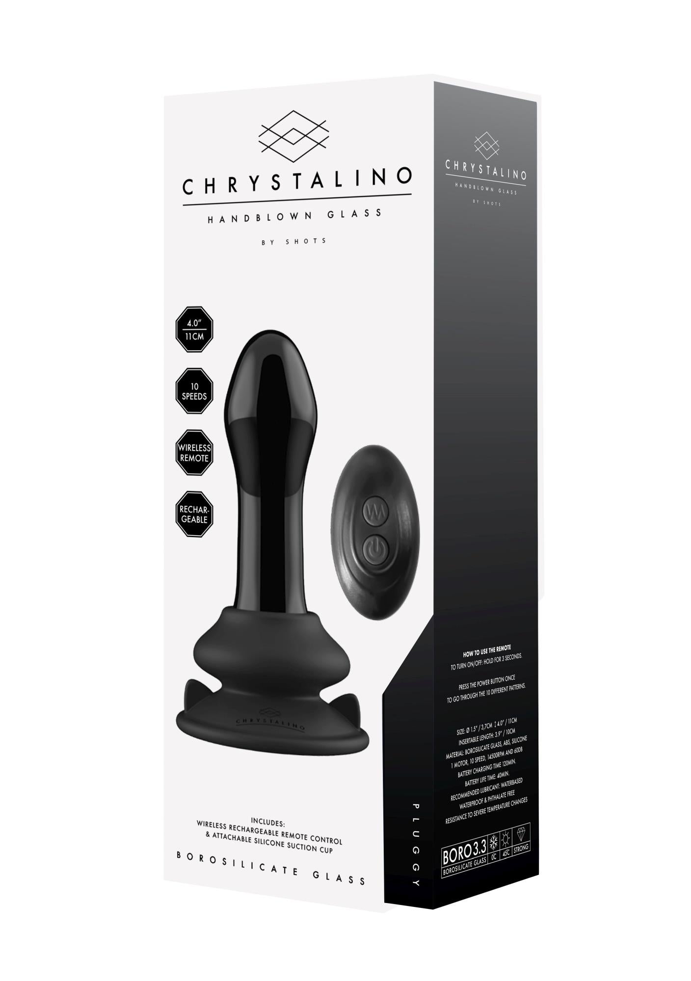 Pluggy cu ventuză și telecomandă – 10 viteze – Negru