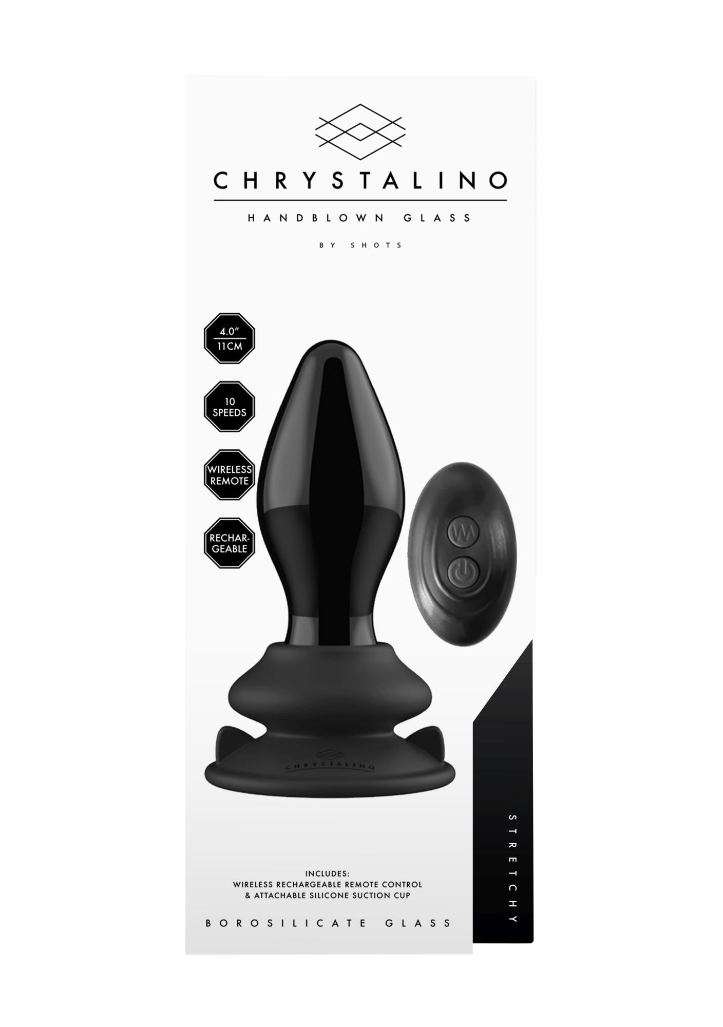 Elastic - Cu ventuză și telecomandă - 10 viteze - Negru