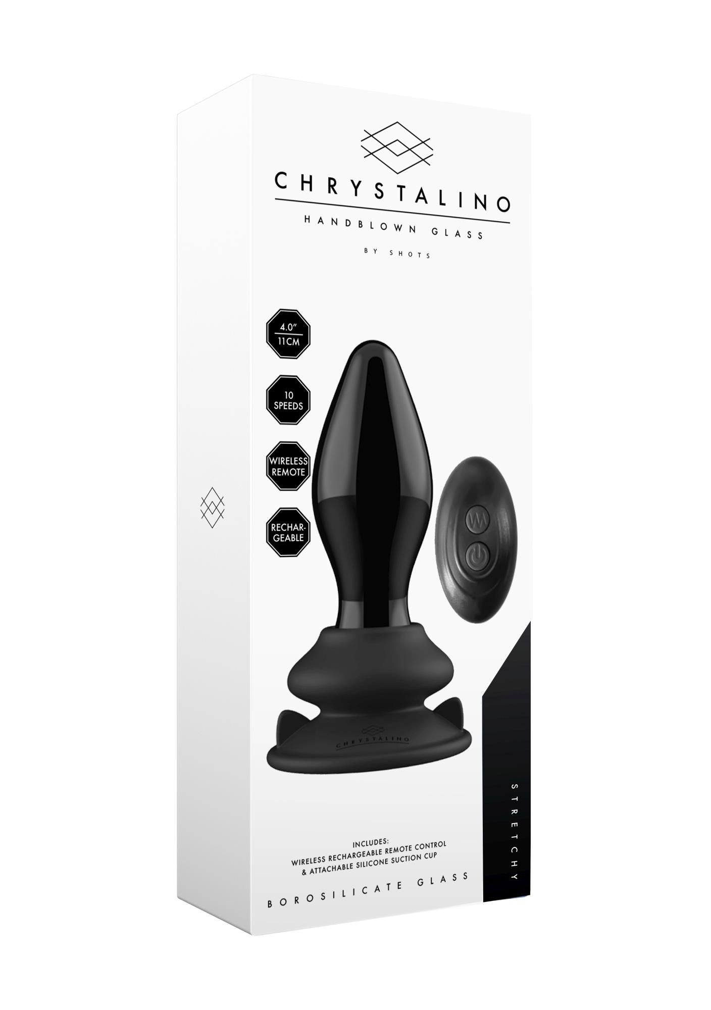 Elastic - Cu ventuză și telecomandă - 10 viteze - Negru