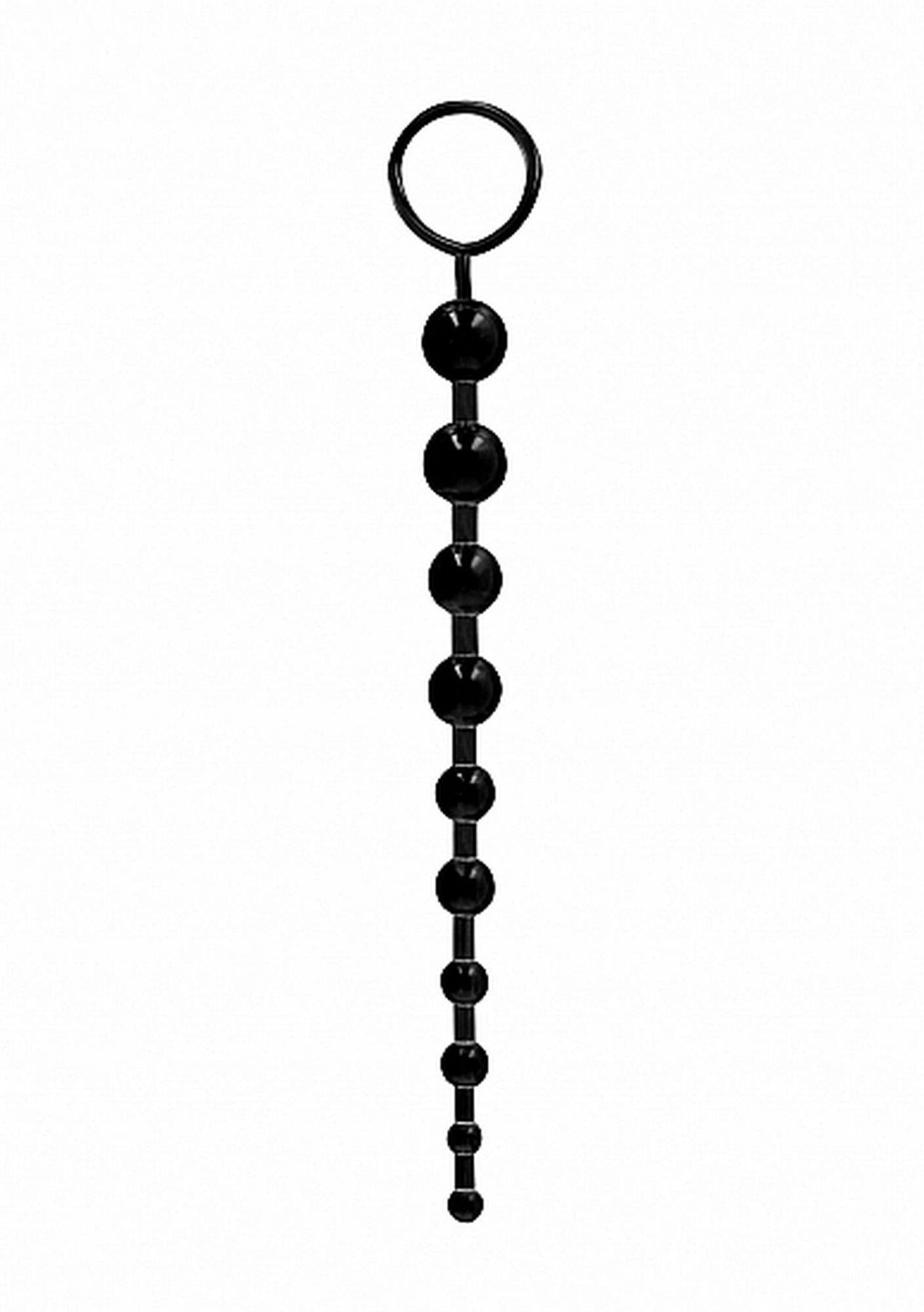 Lanț anal GC cu 10 bile TPE negre 25,5 cm