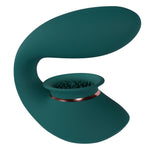 Vibrator cu aspirație USB Innovation Twitch 3 din silicon verde