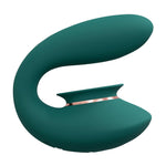 Vibrator cu aspirație USB Innovation Twitch 3 din silicon verde