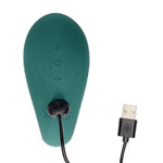 Vibrator cu aspirație USB Innovation Twitch 3 din silicon verde