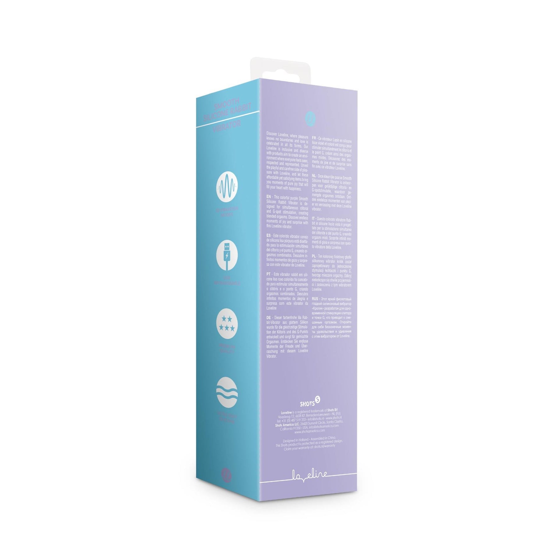 Vibrator Loveline din silicon cu model iepuraș, violet
