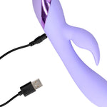 Vibrator Loveline din silicon cu model iepuraș, violet