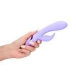 Vibrator Loveline din silicon cu model iepuraș, violet