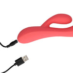Vibrator iepuraș din silicon Loveline, roz