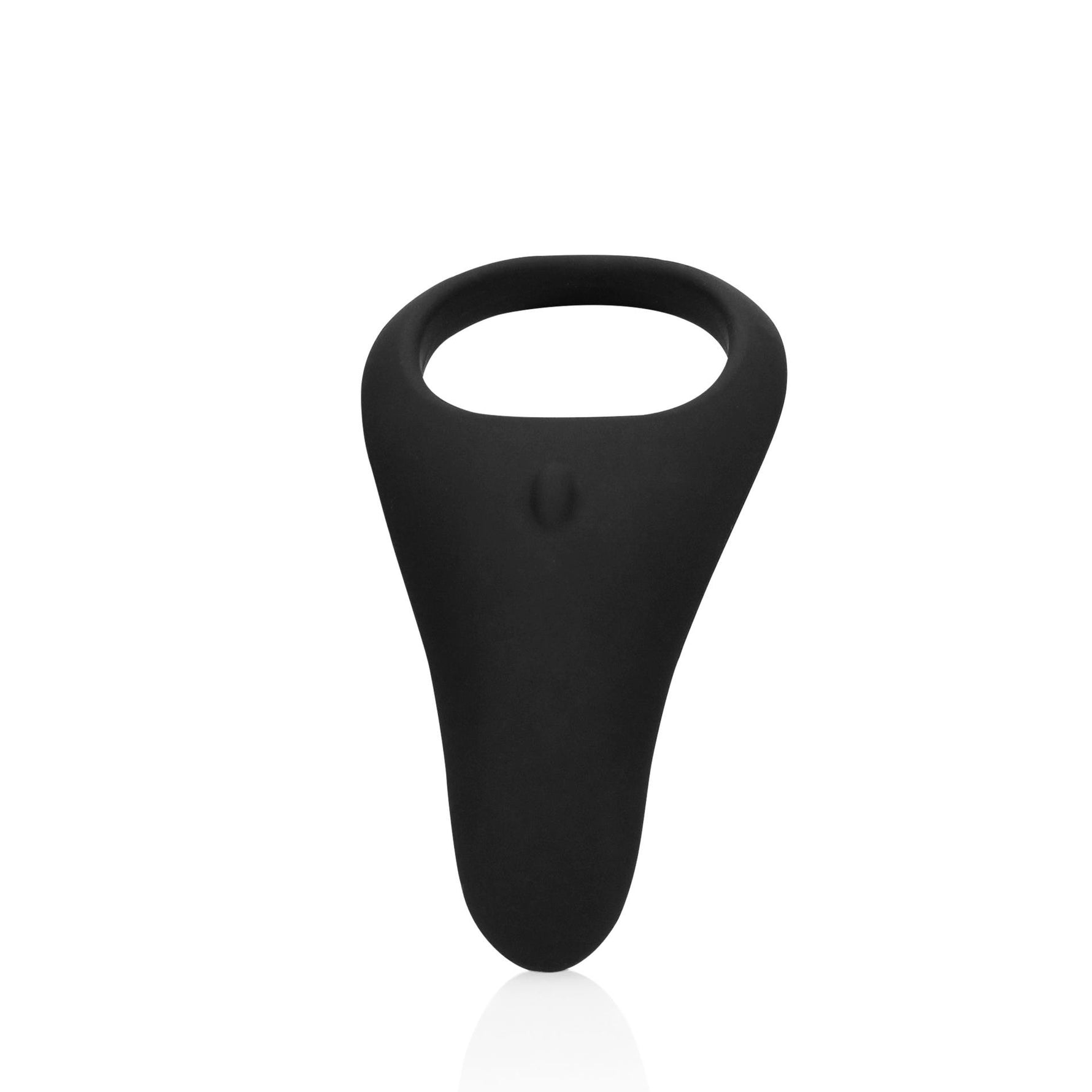 Inel vibrant pentru penis Loveline din silicon, cu vârf, negru