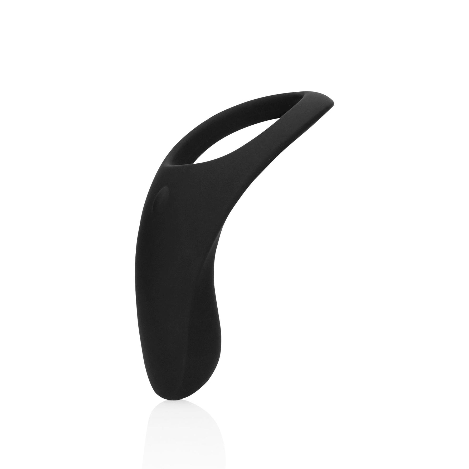 Inel vibrant pentru penis Loveline din silicon, cu vârf, negru