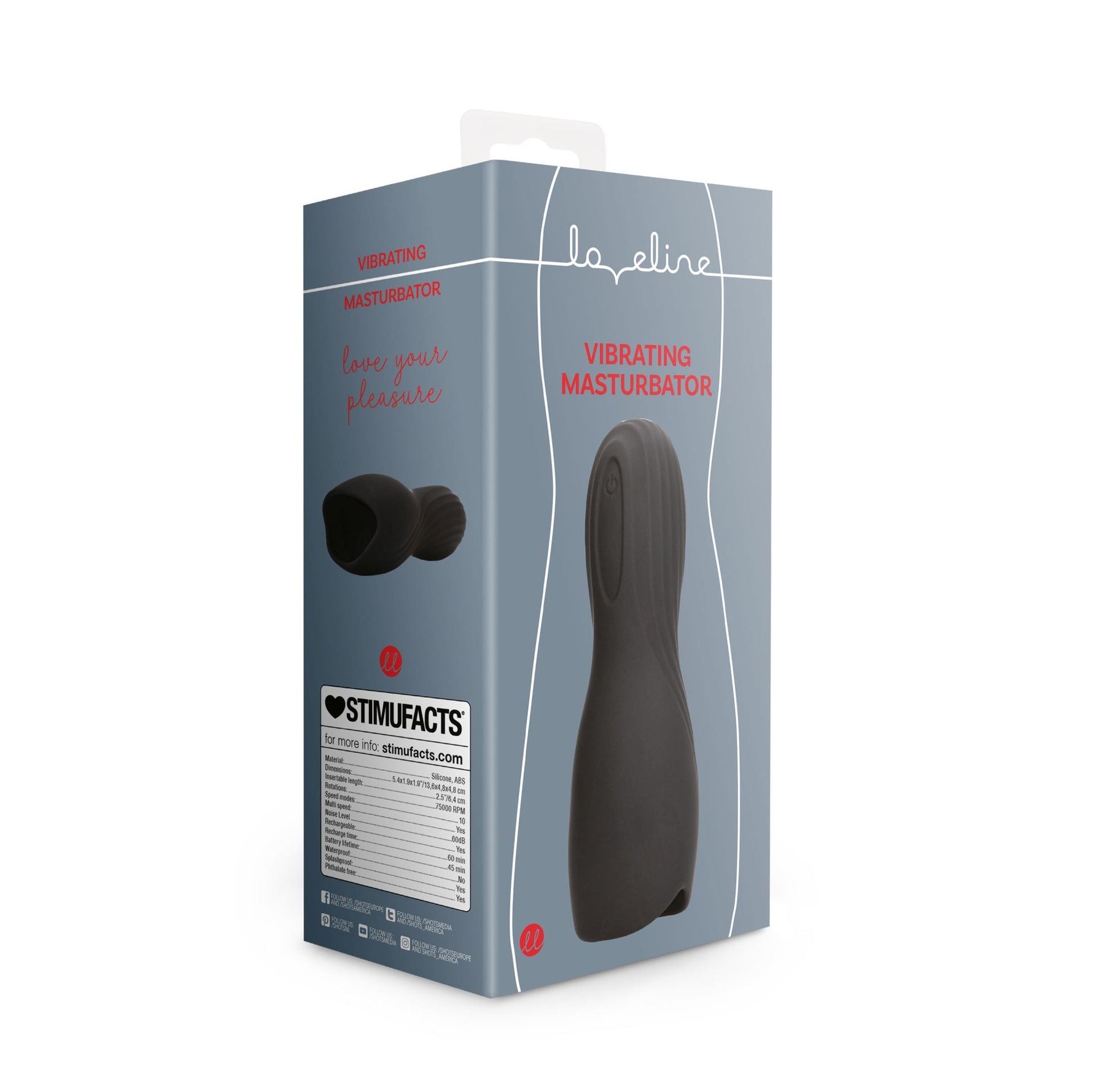 Manșon vibrant pentru masturbator Loveline din silicon, negru