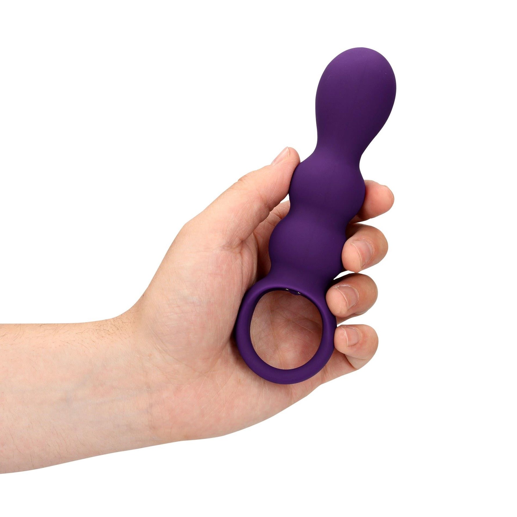 Vibrator anal din silicon Loveline, violet, 10 moduri