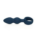 Plug anal tip lacrimă din silicon Loveline, mare, albastru, 12 cm