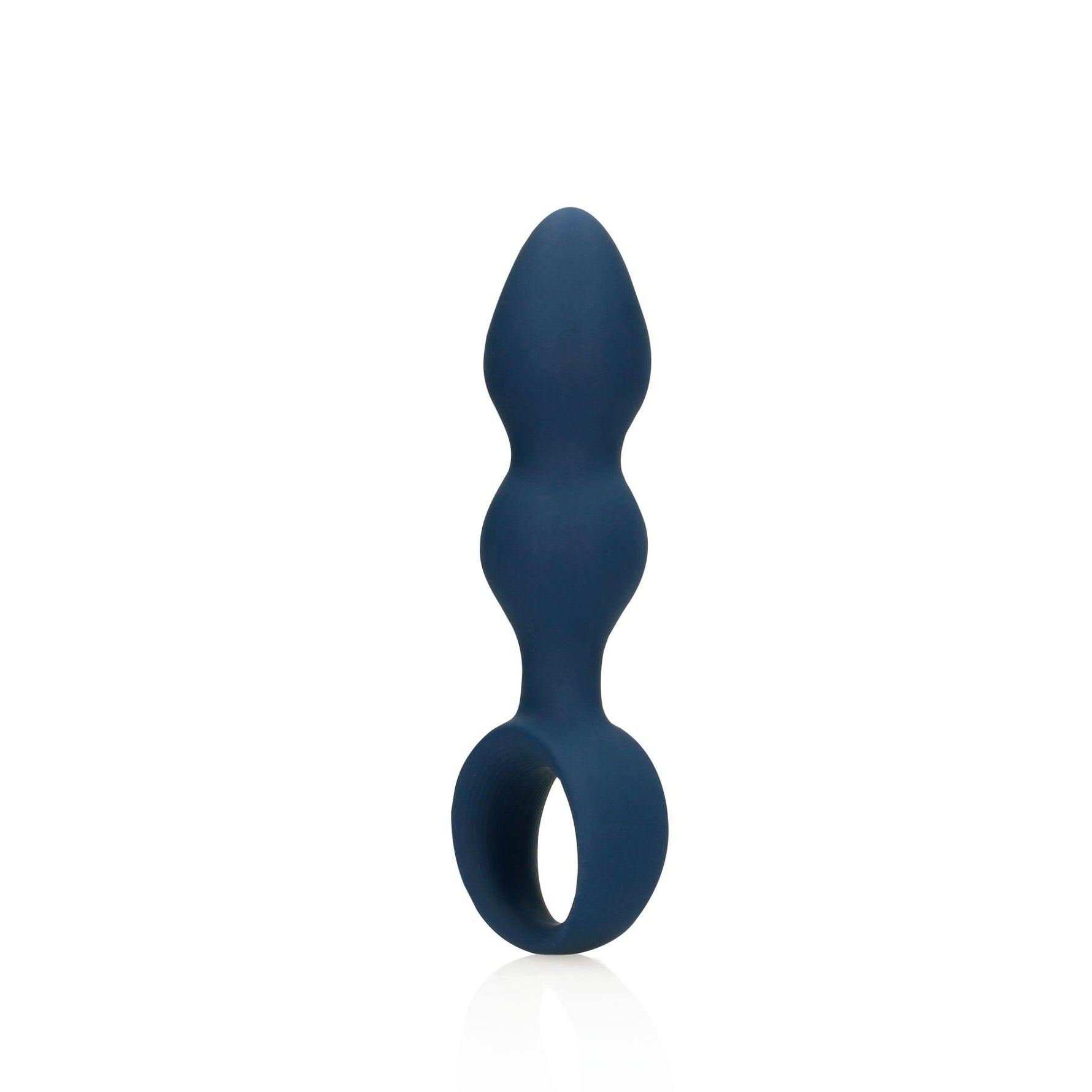 Plug anal tip lacrimă din silicon Loveline, mare, albastru, 12 cm