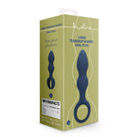 Plug anal tip lacrimă din silicon Loveline, mare, albastru, 12 cm