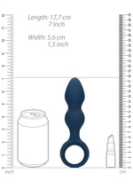 Plug anal tip lacrimă din silicon Loveline, mare, albastru, 12 cm