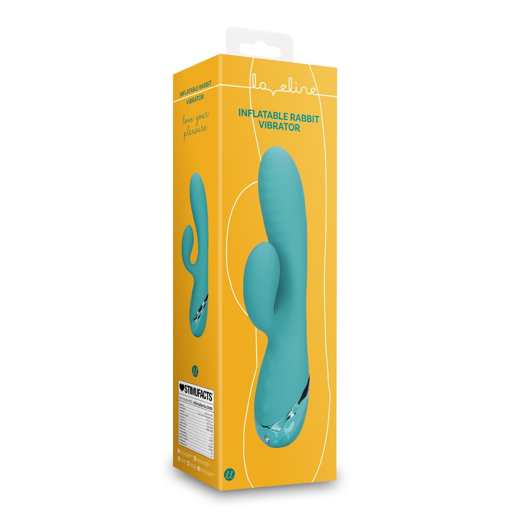 Vibrator gonflabil Loveline Iepuraș cu 10 funcții