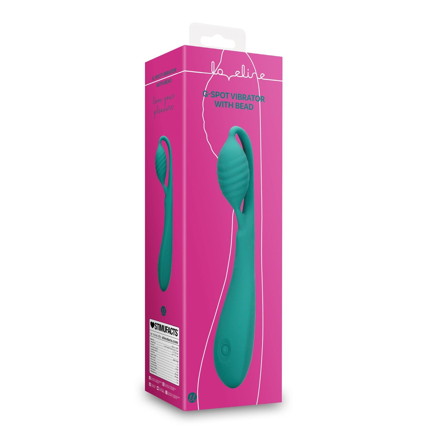 Vibrator Loveline din silicon pentru punctul G cu mărgele, 10 funcții