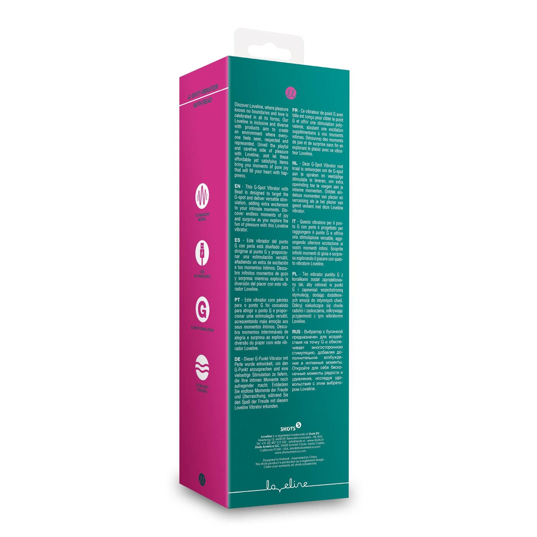Vibrator Loveline din silicon pentru punctul G cu mărgele, 10 funcții