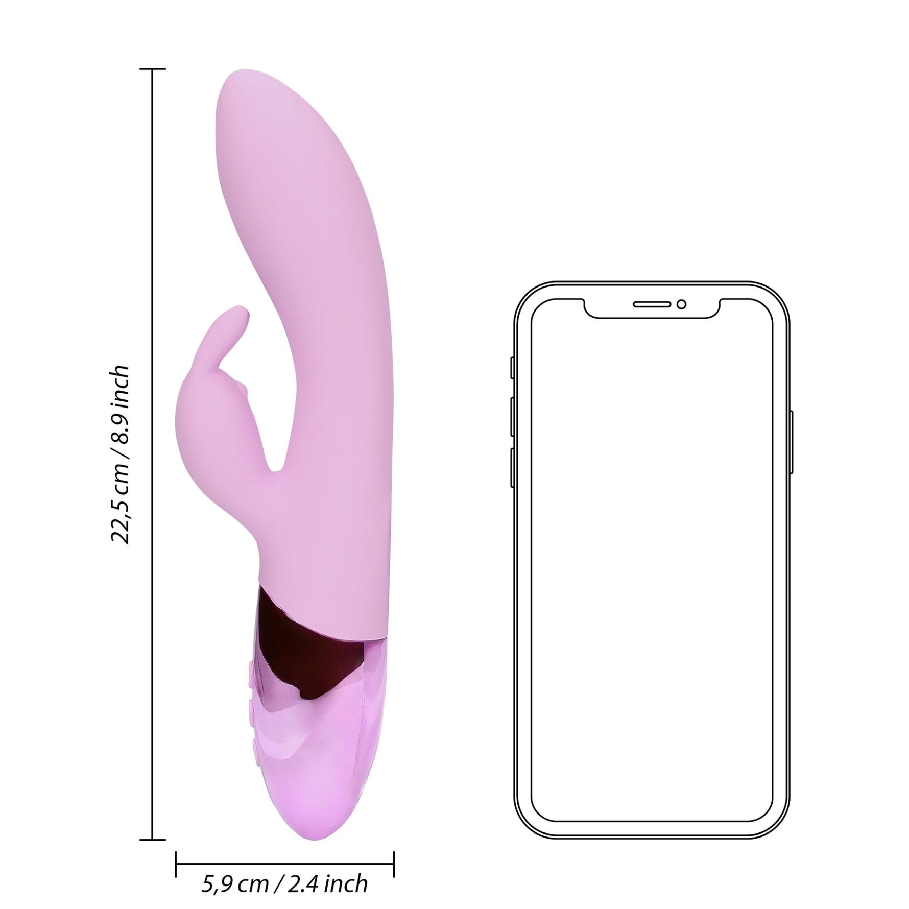 Vibrator Loveline din silicon tip iepuraș, cu 10 funcții