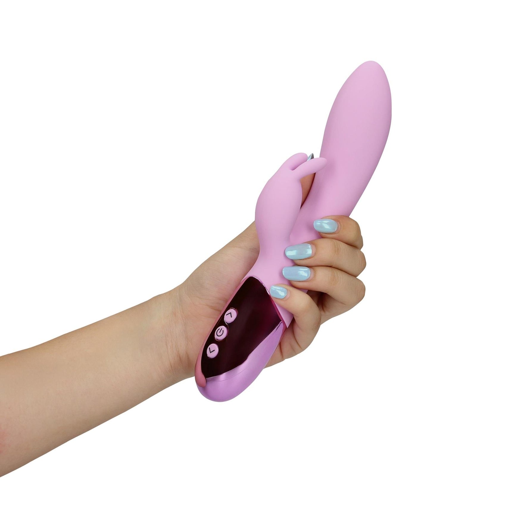 Vibrator Loveline din silicon tip iepuraș, cu 10 funcții