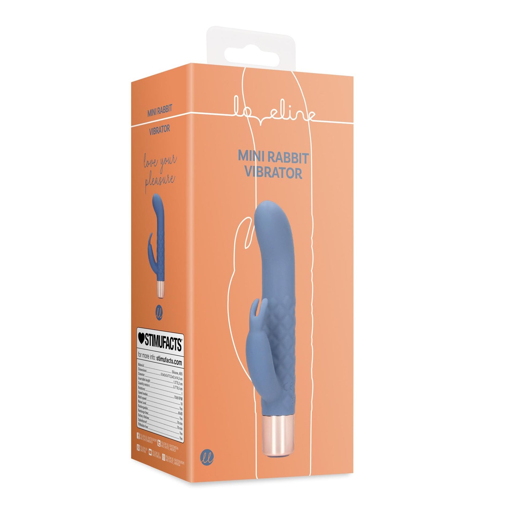 Vibrator Loveline Mini Bunny cu 10 funcții