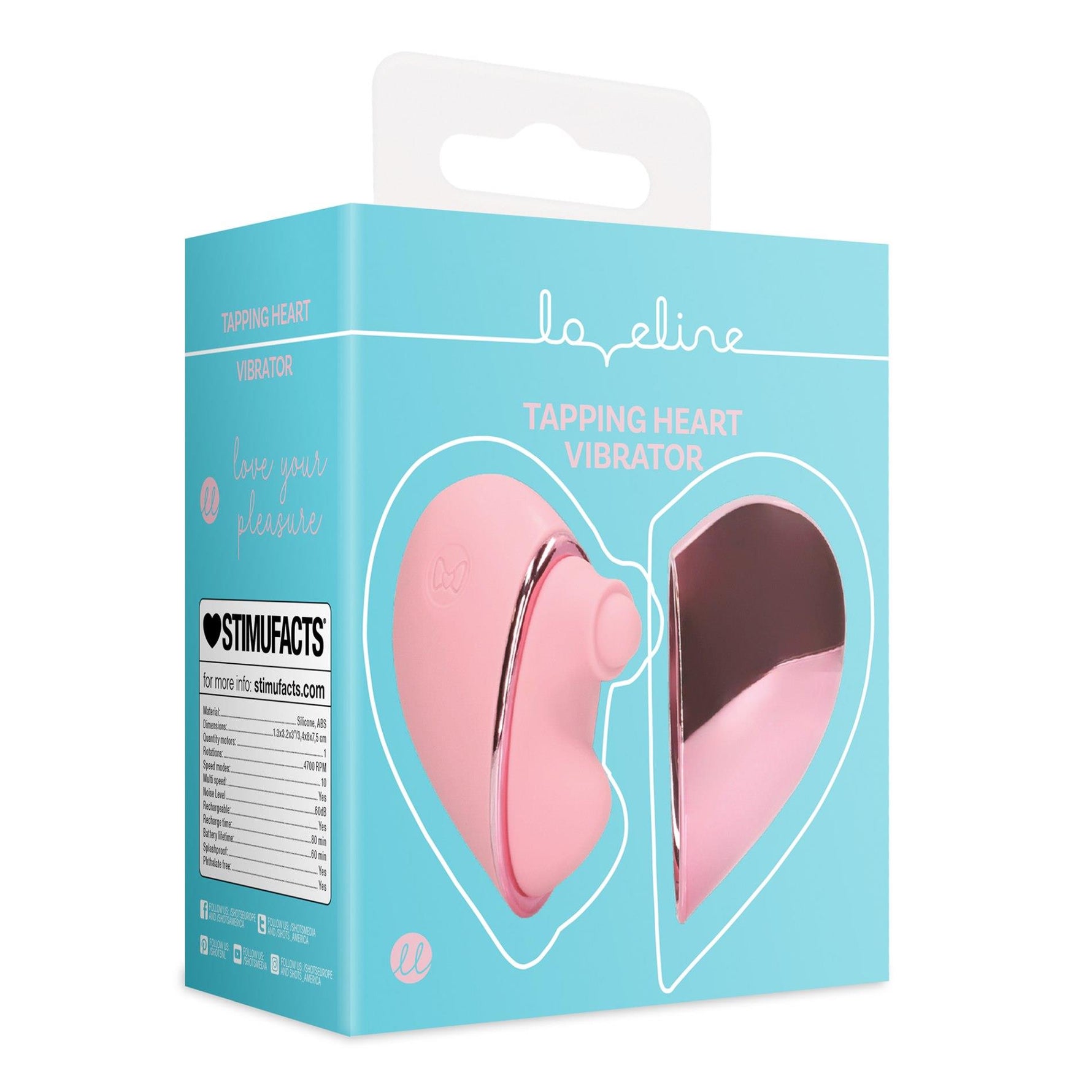 Vibrator Loveline Tapping cu inimă, 10 funcții