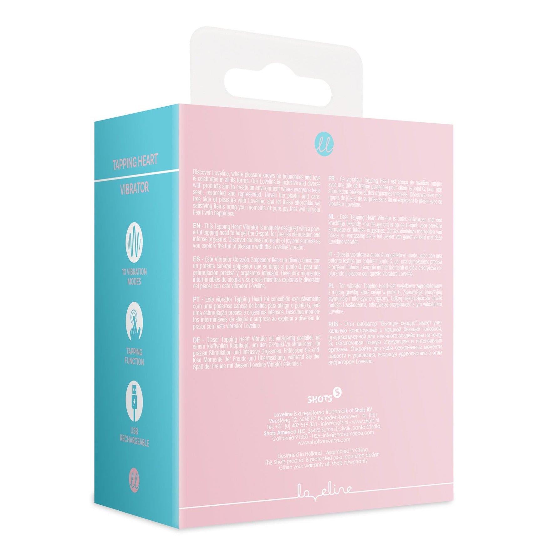Vibrator Loveline Tapping cu inimă, 10 funcții
