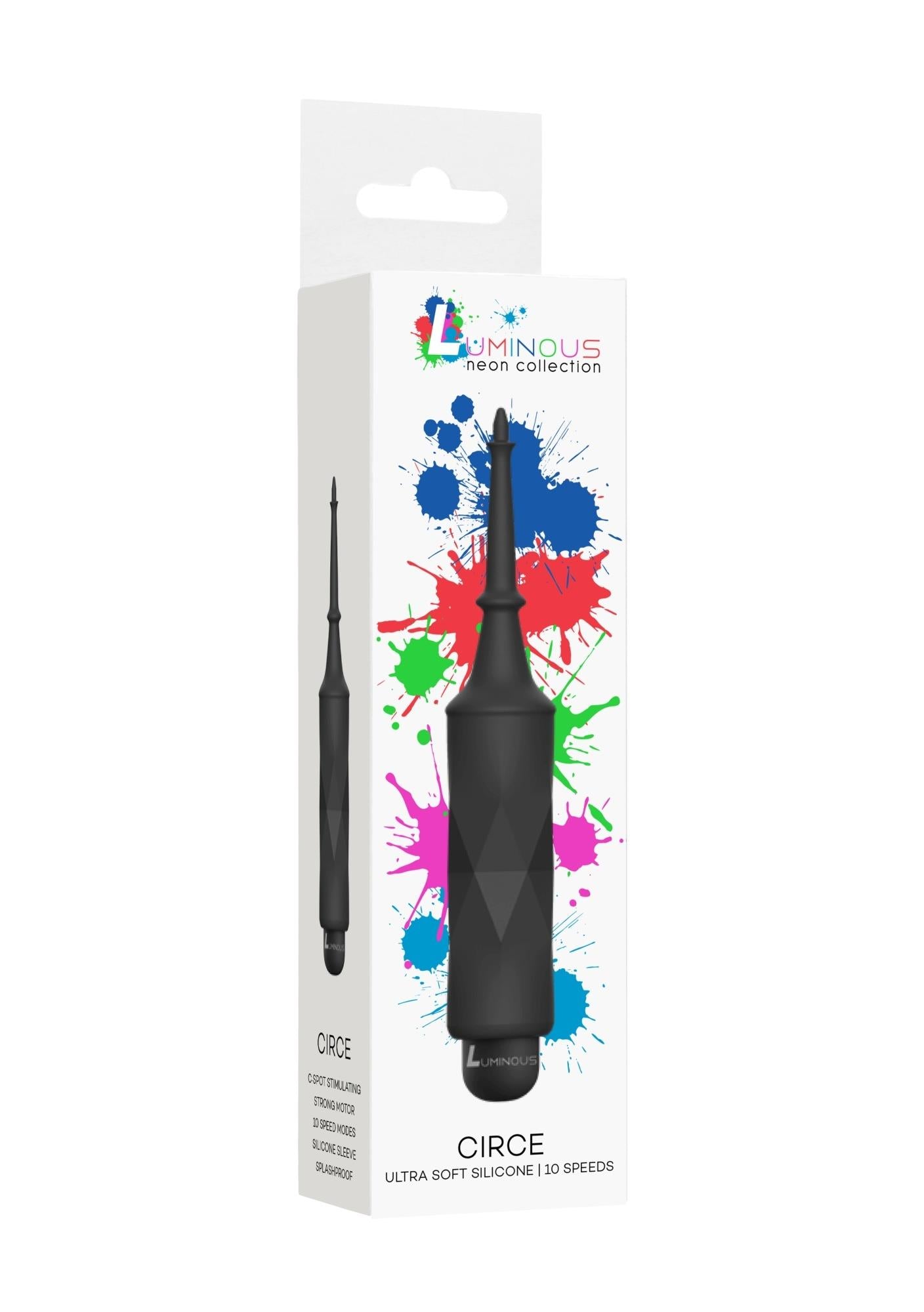 Vibrator luminos Bullet cu atașament 10 viteze, negru