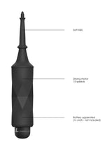 Vibrator luminos Bullet cu atașament 10 viteze, negru