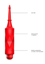Vibrator luminos Bullet cu atașament 10 viteze, roșu