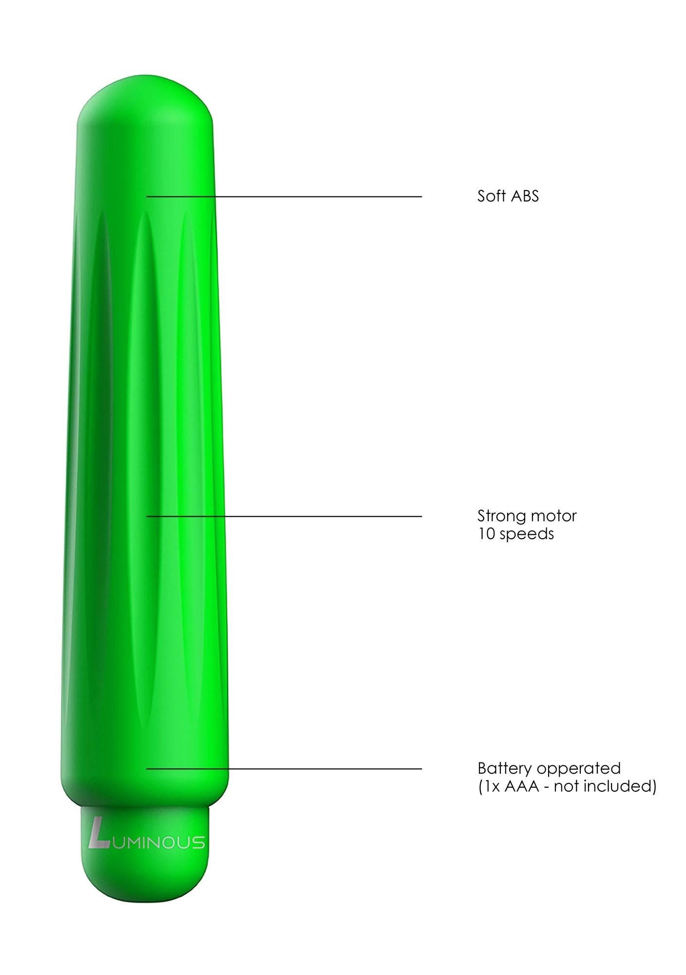 Vibrator luminos verde Bullet cu 10 viteze