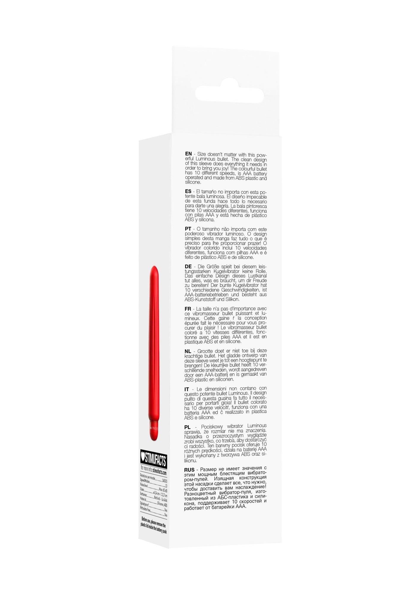 Vibrator Delia Luminous Red Bullet cu 10 viteze