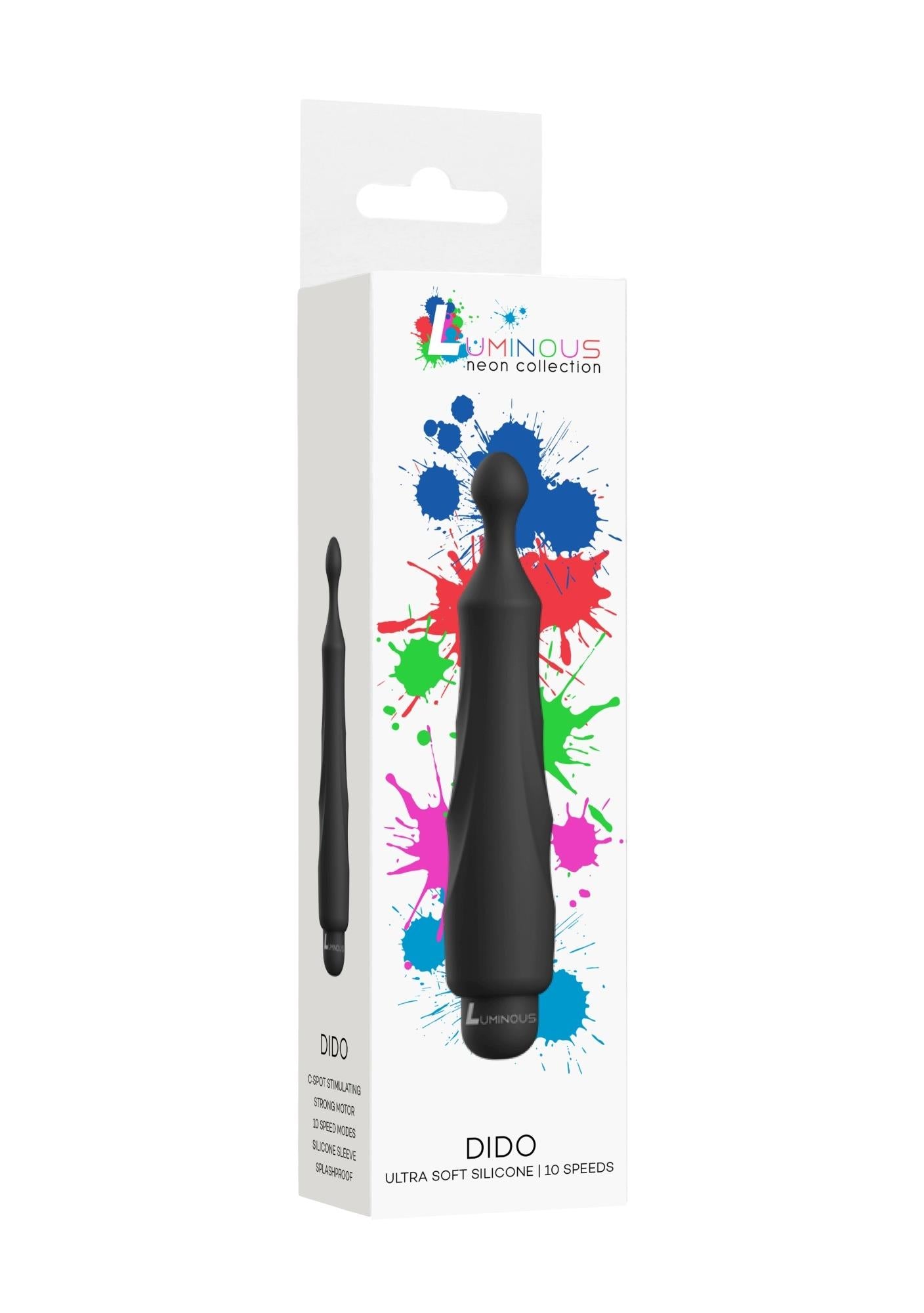 Vibrator luminos din silicon cu 10 viteze, negru