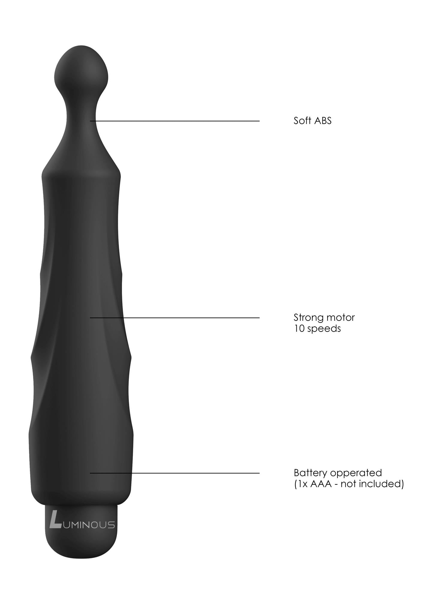 Vibrator luminos din silicon cu 10 viteze, negru