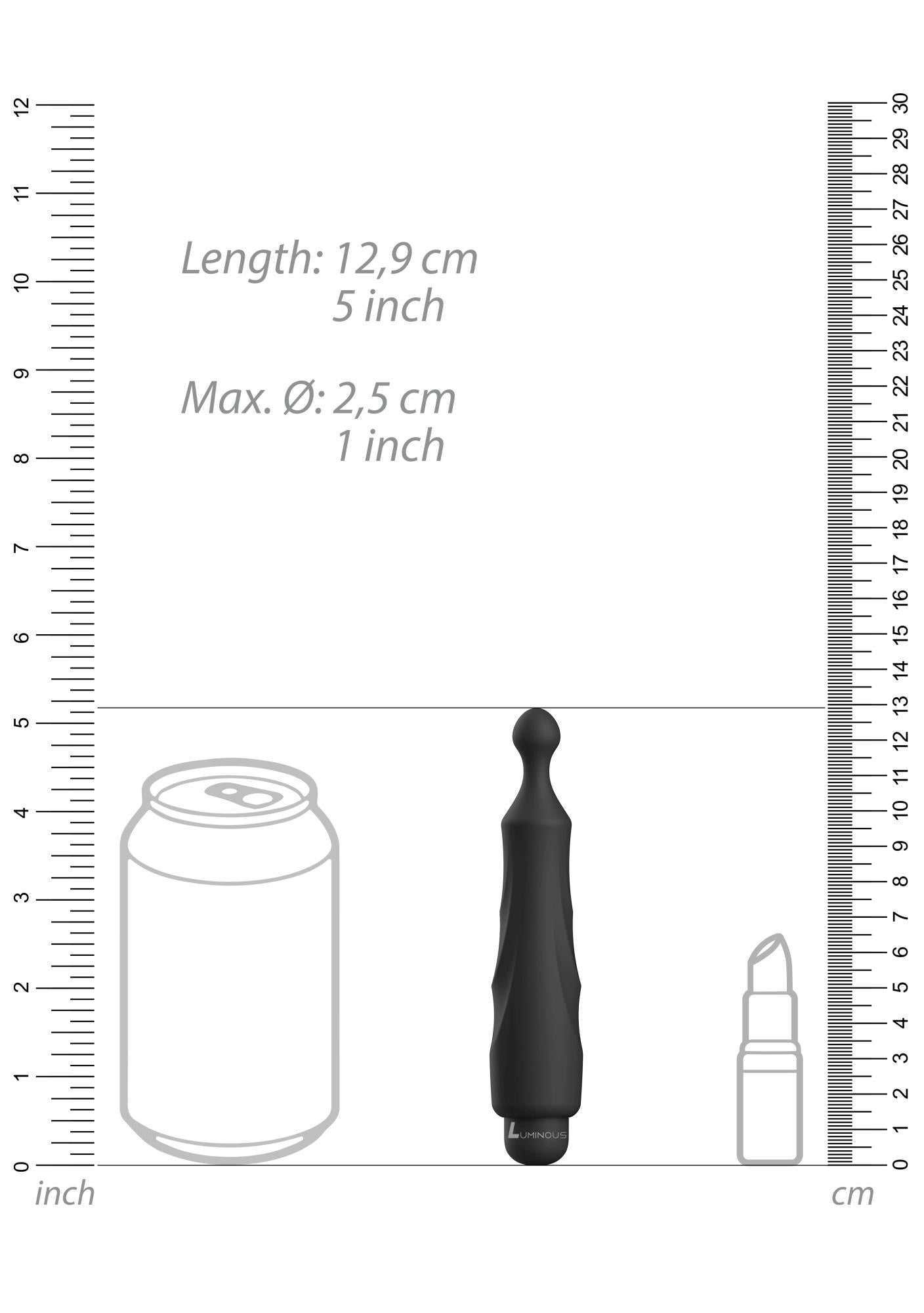 Vibrator luminos din silicon cu 10 viteze, negru