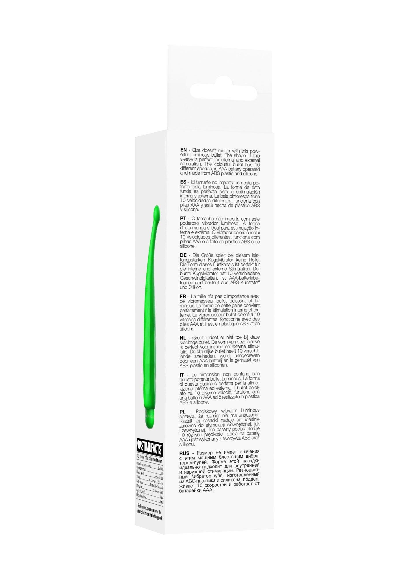 Vibrator Lyra Luminous Green Bullet cu 10 viteze