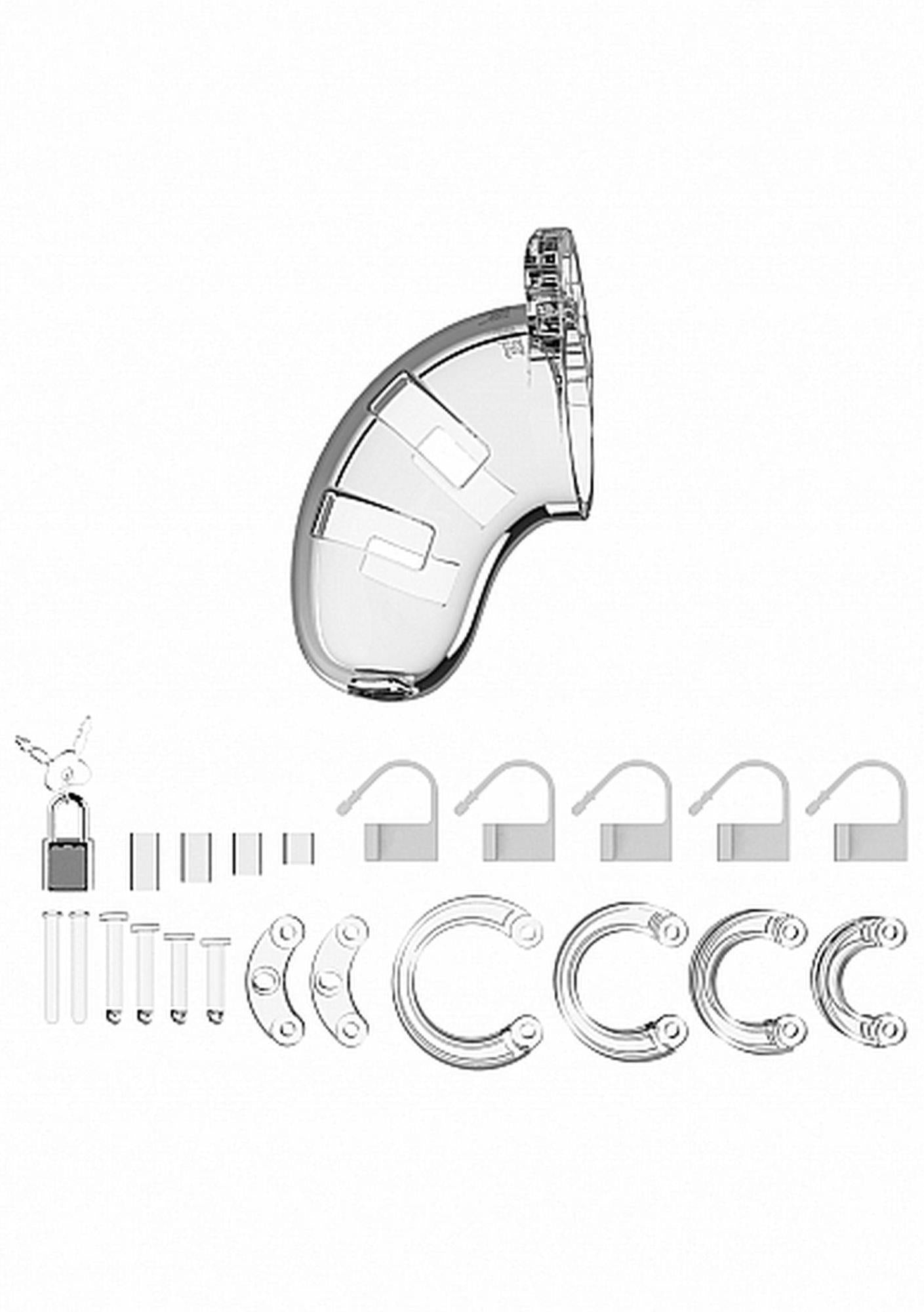Cușcă de castitate ManCage Model 01, transparentă, 3.5"